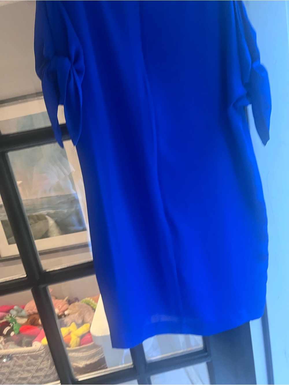 Vince Camuto Royal Blue Short Sleeve Tunic with Tie Detail
